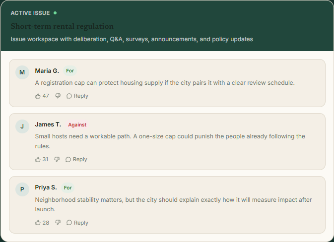 ForoCivic issue forum screenshot